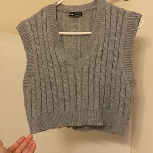 Cropped sweater vest